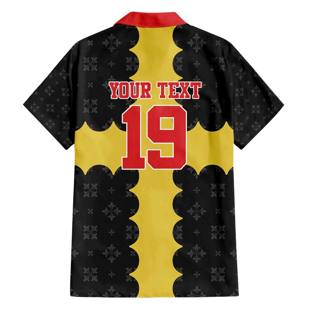 Custom Flintshire Wales Family Matching Off Shoulder Short Dress and Hawaiian Shirt Coat Of Arms with Heraldic Flag - Wonder Print Shop