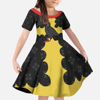 Custom Flintshire Wales Family Matching Puletasi and Hawaiian Shirt Coat Of Arms with Heraldic Flag - Wonder Print Shop