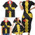 Custom Flintshire Wales Family Matching Short Sleeve Bodycon Dress and Hawaiian Shirt Coat Of Arms with Heraldic Flag - Wonder Print Shop