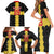 Custom Flintshire Wales Family Matching Short Sleeve Bodycon Dress and Hawaiian Shirt Coat Of Arms with Heraldic Flag - Wonder Print Shop