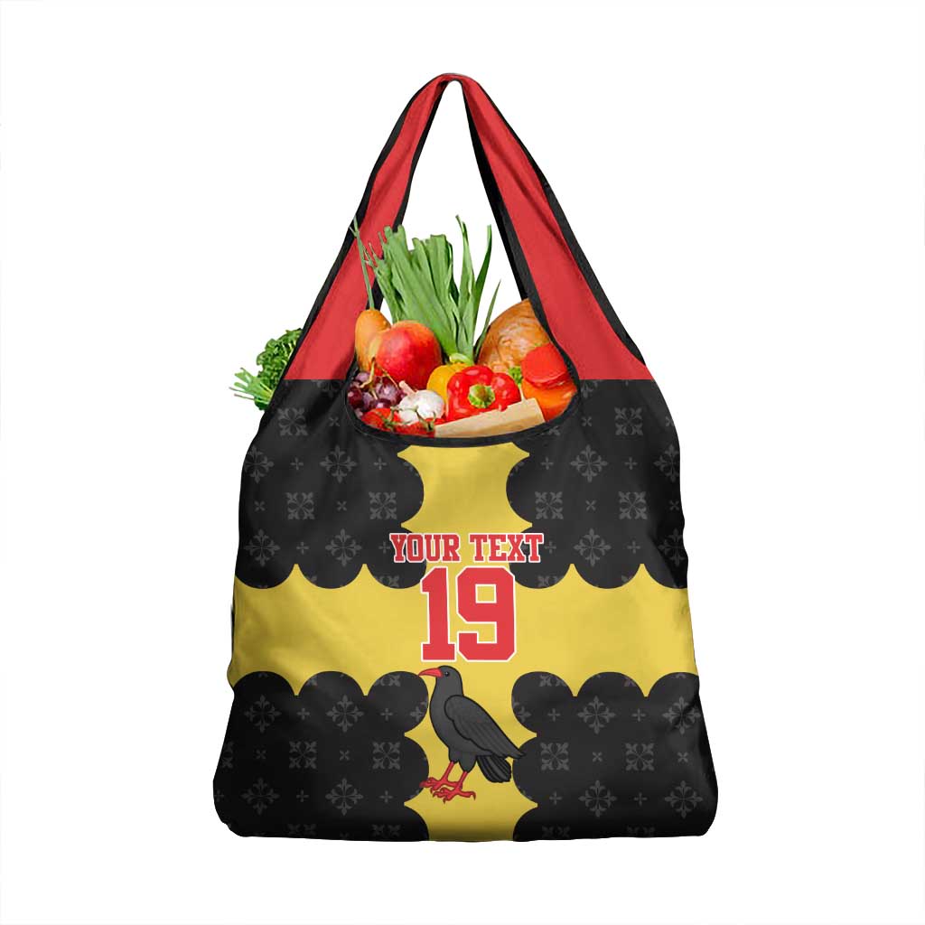 Custom Flintshire Wales Grocery Bag Coat Of Arms with Heraldic Flag - Wonder Print Shop