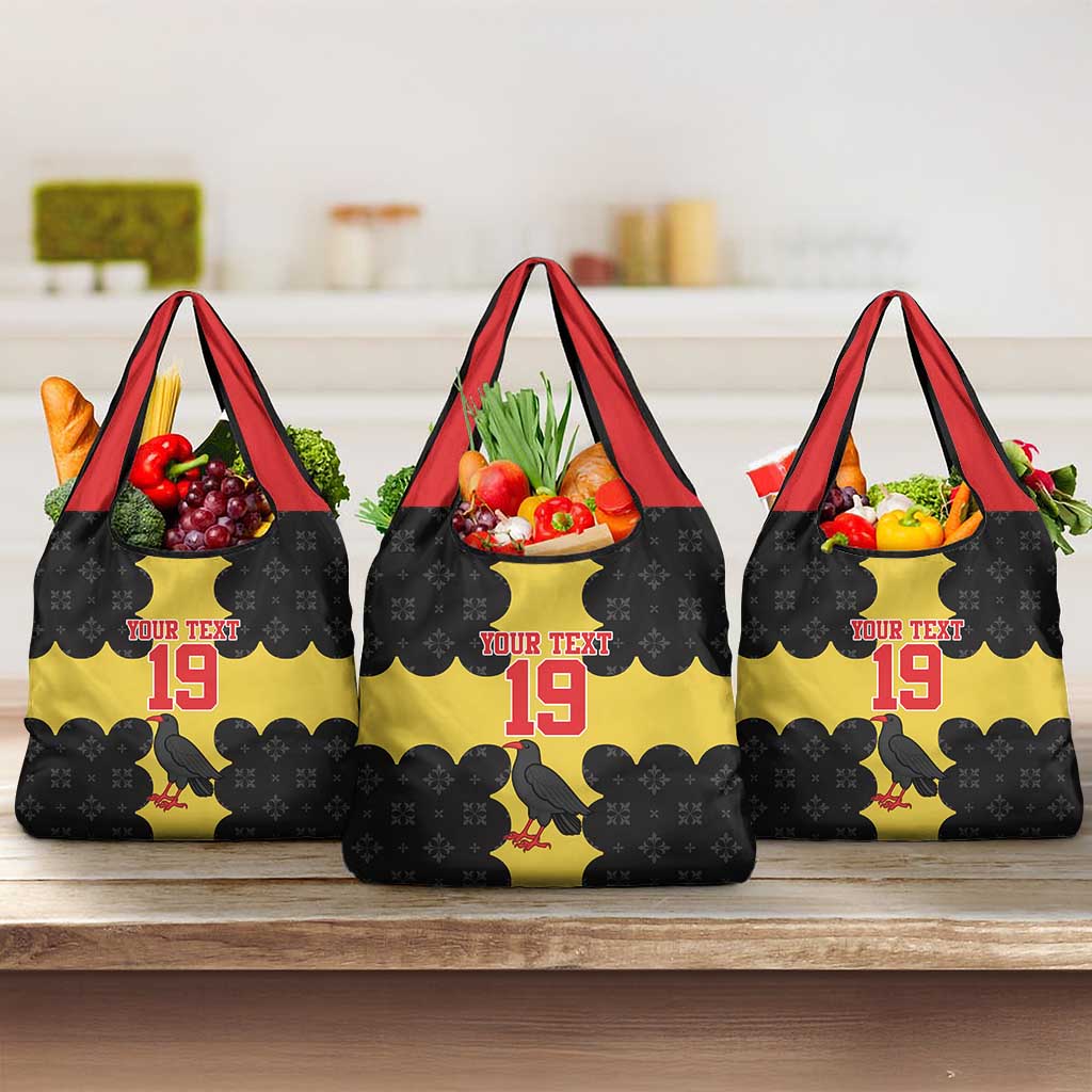 Custom Flintshire Wales Grocery Bag Coat Of Arms with Heraldic Flag - Wonder Print Shop