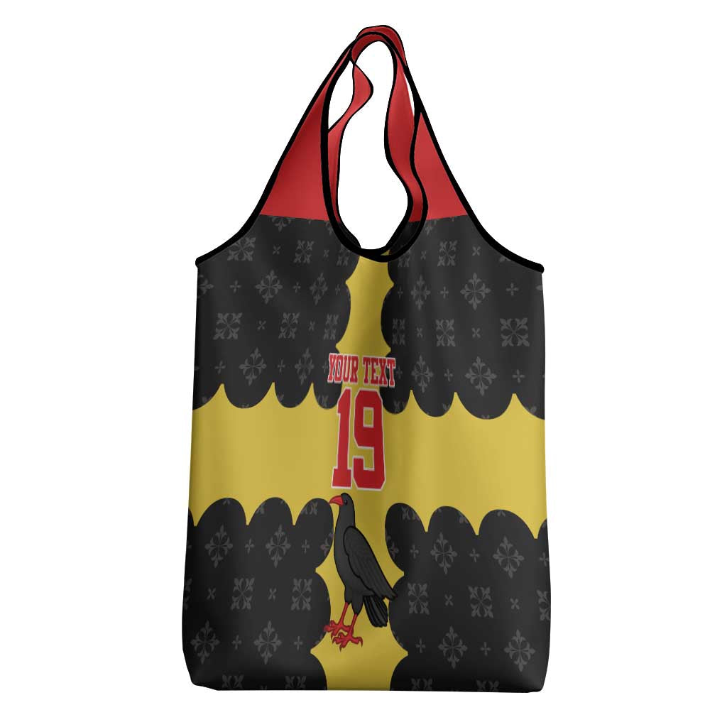 Custom Flintshire Wales Grocery Bag Coat Of Arms with Heraldic Flag - Wonder Print Shop