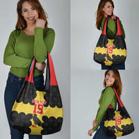 Custom Flintshire Wales Grocery Bag Coat Of Arms with Heraldic Flag - Wonder Print Shop