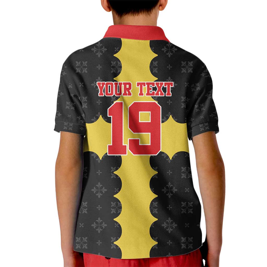 Custom Flintshire Wales Kid Polo Shirt Coat Of Arms with Heraldic Flag - Wonder Print Shop