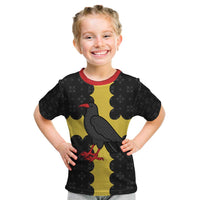 Custom Flintshire Wales Kid T Shirt Coat Of Arms with Heraldic Flag - Wonder Print Shop