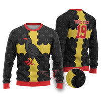 Custom Flintshire Wales Ugly Christmas Sweater Coat Of Arms with Heraldic Flag - Wonder Print Shop