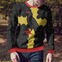 Custom Flintshire Wales Ugly Christmas Sweater Coat Of Arms with Heraldic Flag - Wonder Print Shop