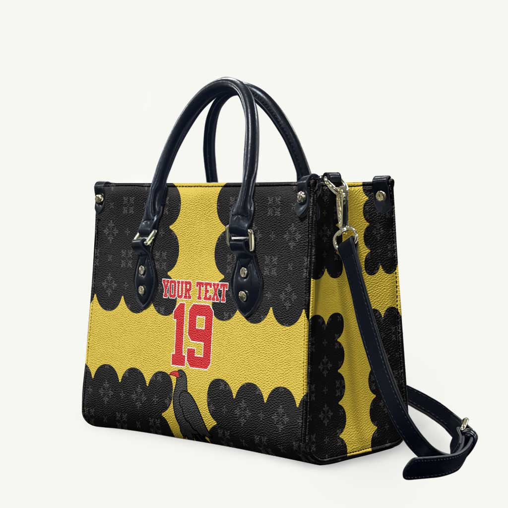 Custom Flintshire Wales Leather Bag Coat Of Arms with Heraldic Flag - Wonder Print Shop