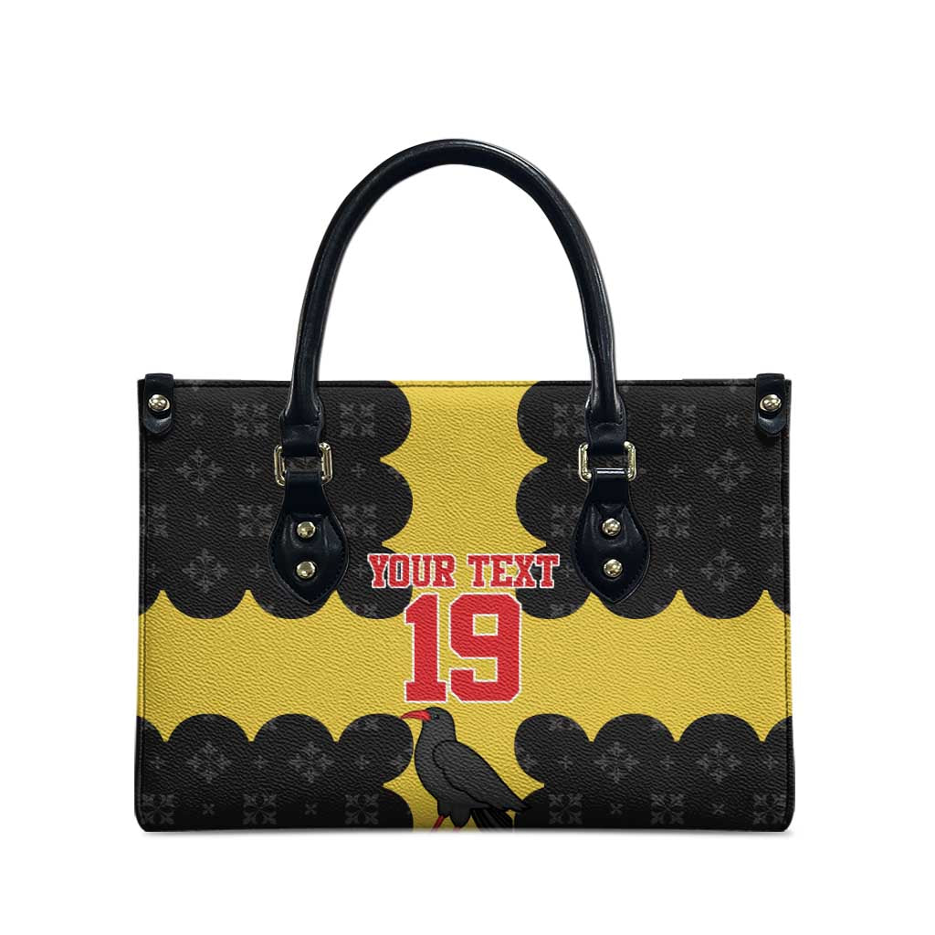 Custom Flintshire Wales Leather Bag Coat Of Arms with Heraldic Flag - Wonder Print Shop