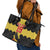 Custom Flintshire Wales Leather Tote Bag Coat Of Arms with Heraldic Flag - Wonder Print Shop