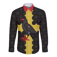 Custom Flintshire Wales Long Sleeve Button Shirt Coat Of Arms with Heraldic Flag - Wonder Print Shop