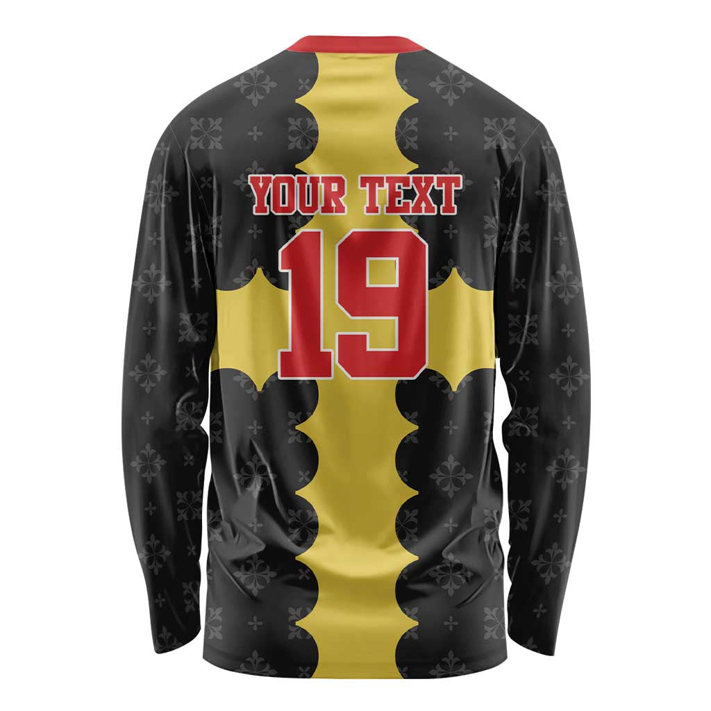 Custom Flintshire Wales Long Sleeve Shirt Coat Of Arms with Heraldic Flag - Wonder Print Shop