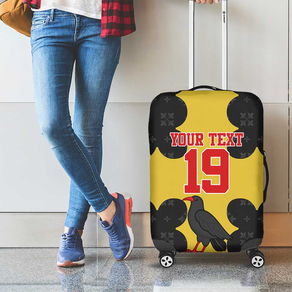 Custom Flintshire Wales Luggage Cover Coat Of Arms with Heraldic Flag - Wonder Print Shop