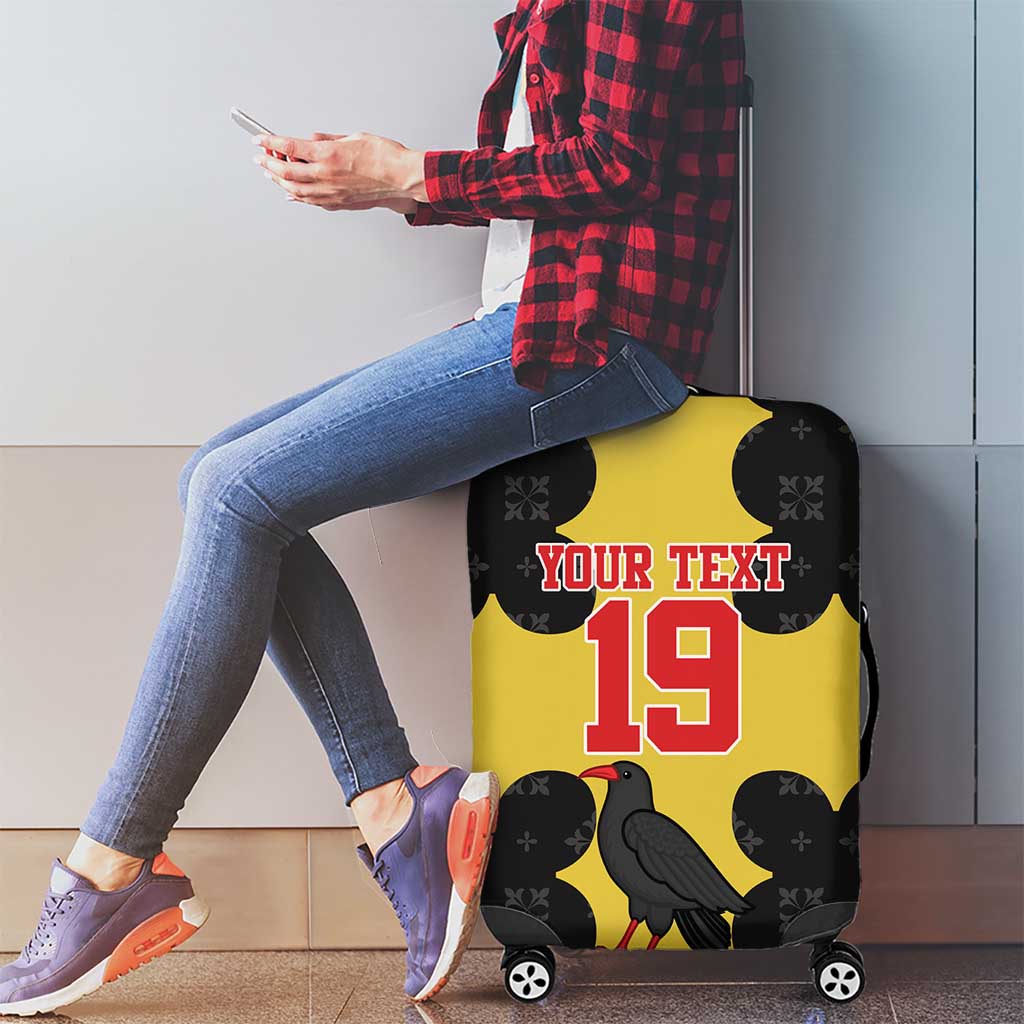 Custom Flintshire Wales Luggage Cover Coat Of Arms with Heraldic Flag - Wonder Print Shop