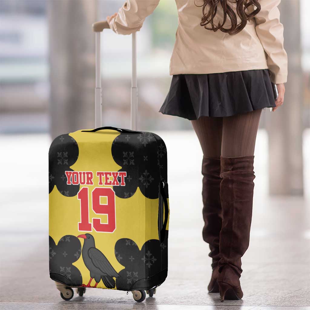 Custom Flintshire Wales Luggage Cover Coat Of Arms with Heraldic Flag - Wonder Print Shop