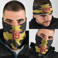 Custom Flintshire Wales Neck Gaiter Coat Of Arms with Heraldic Flag - Wonder Print Shop