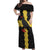 Custom Flintshire Wales Off Shoulder Maxi Dress Coat Of Arms with Heraldic Flag - Wonder Print Shop
