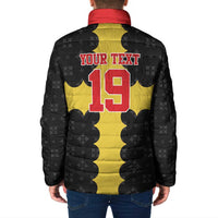 Custom Flintshire Wales Padded Jacket Coat Of Arms with Heraldic Flag - Wonder Print Shop