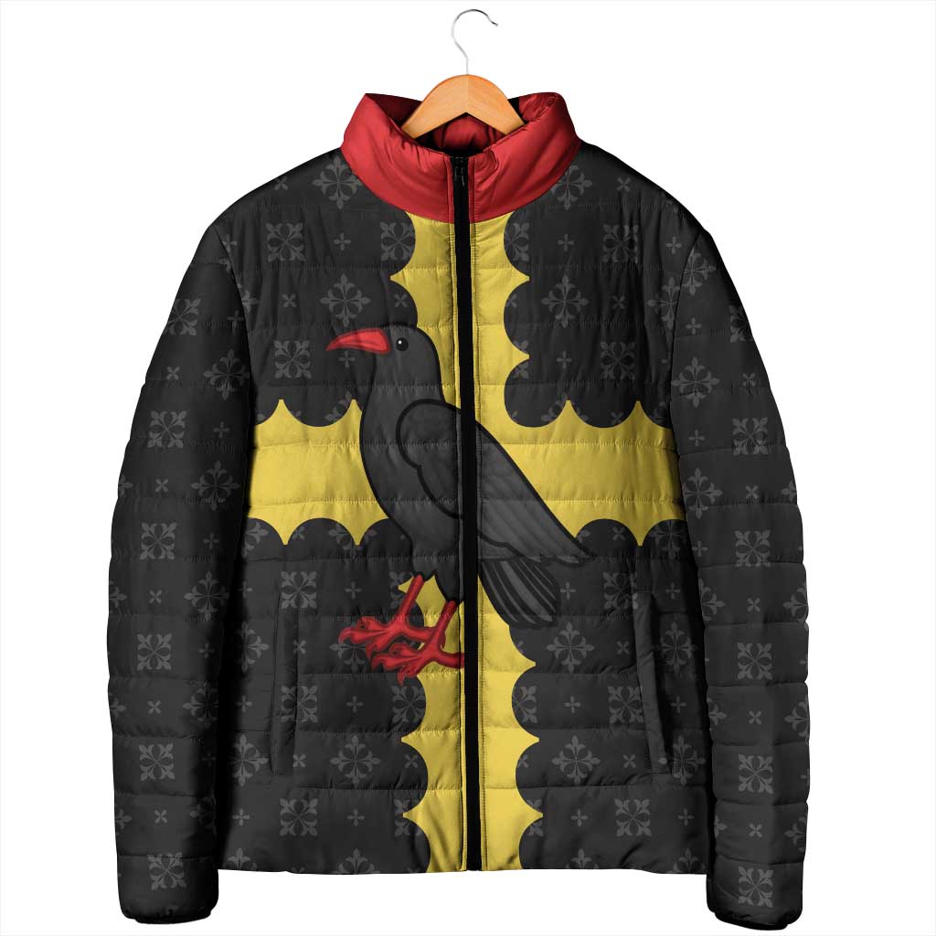 Custom Flintshire Wales Padded Jacket Coat Of Arms with Heraldic Flag - Wonder Print Shop