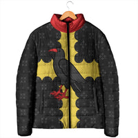 Custom Flintshire Wales Padded Jacket Coat Of Arms with Heraldic Flag - Wonder Print Shop