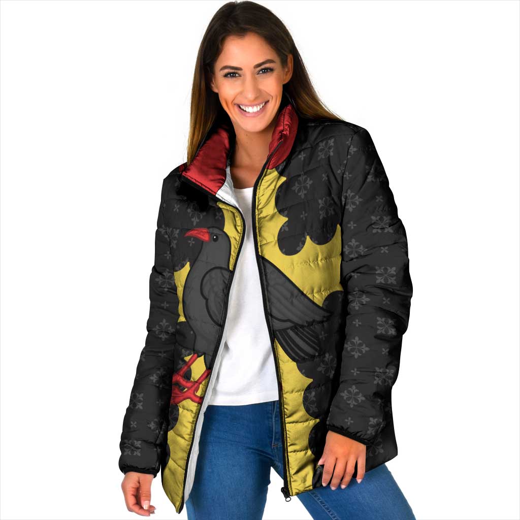 Custom Flintshire Wales Padded Jacket Coat Of Arms with Heraldic Flag - Wonder Print Shop