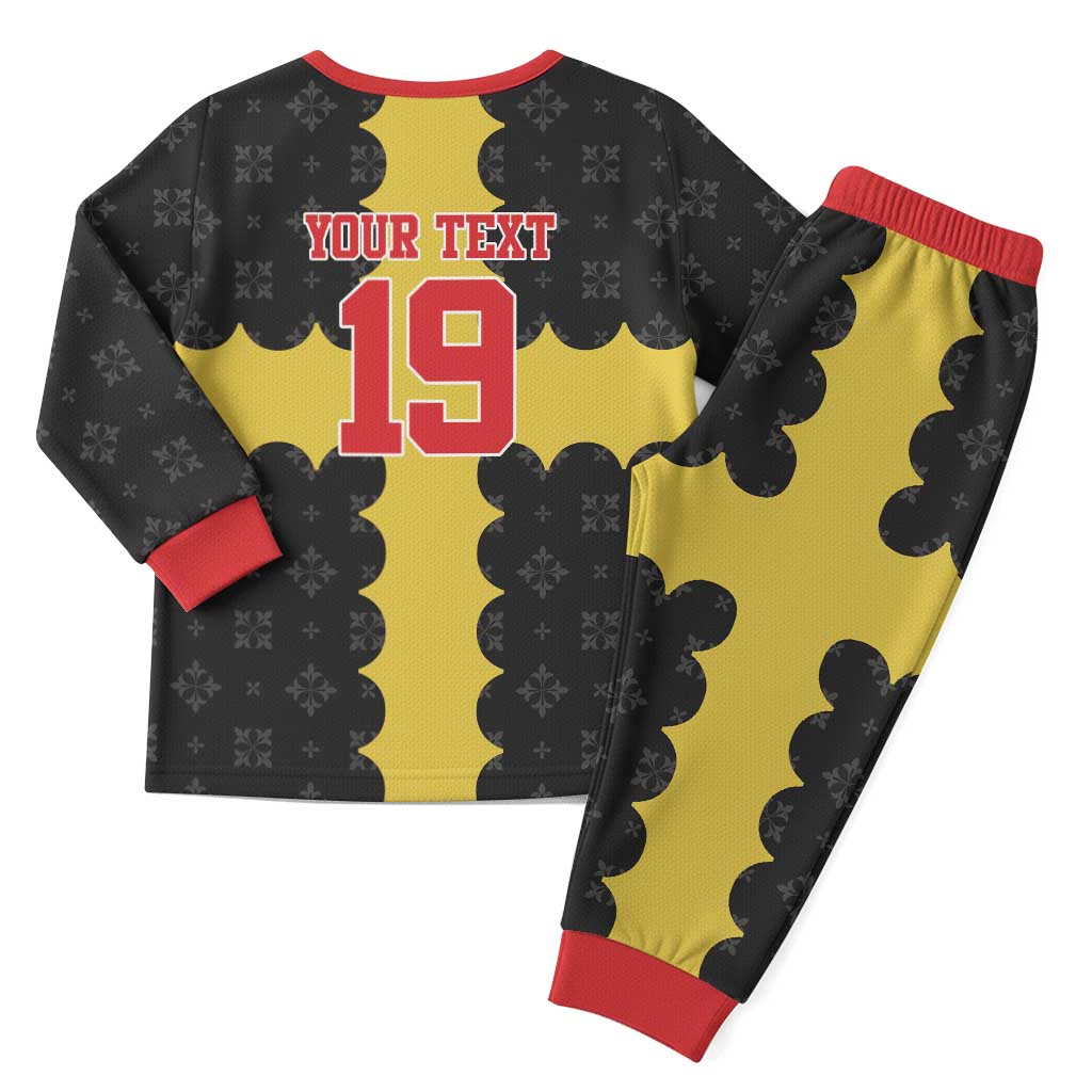 Custom Flintshire Wales Christmas Pajama Set Coat Of Arms with Heraldic Flag - Wonder Print Shop