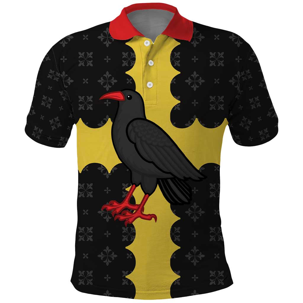 Custom Flintshire Wales Polo Shirt Coat Of Arms with Heraldic Flag - Wonder Print Shop