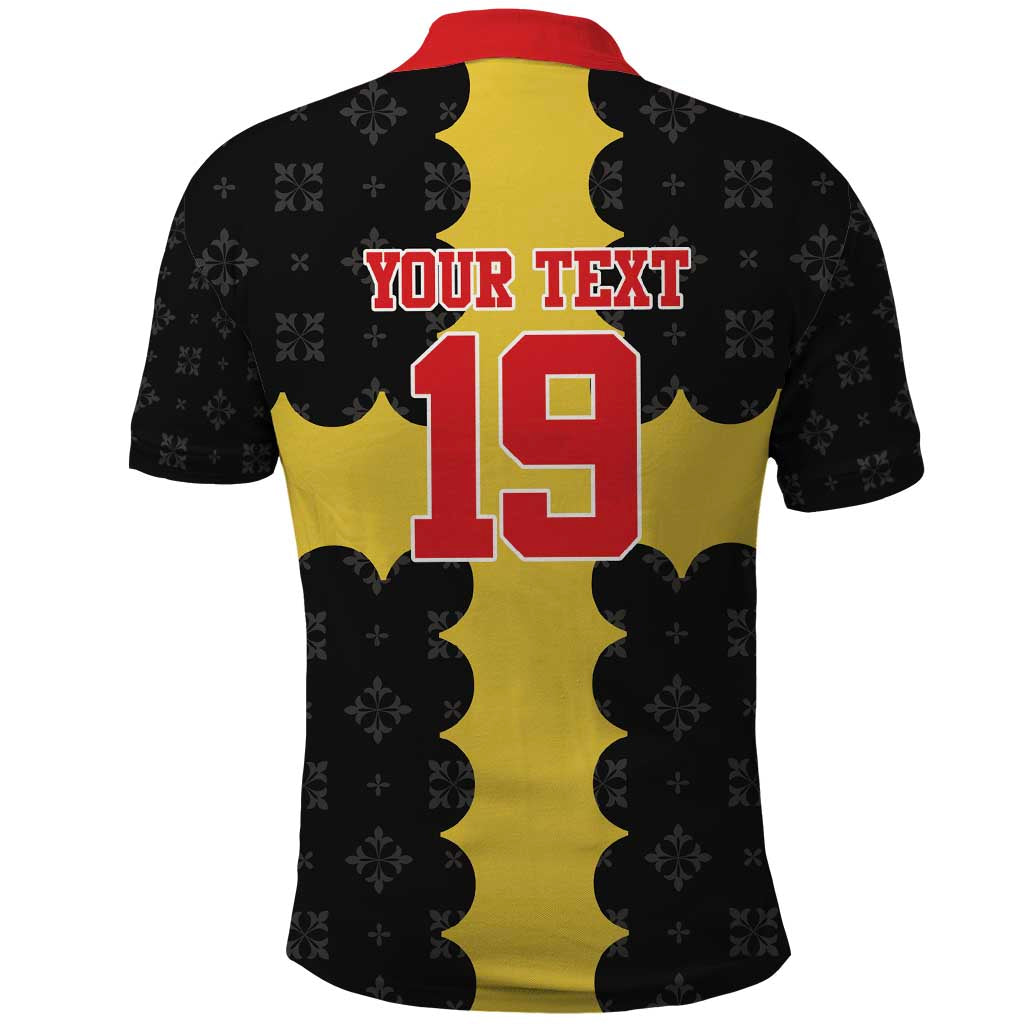 Custom Flintshire Wales Polo Shirt Coat Of Arms with Heraldic Flag - Wonder Print Shop