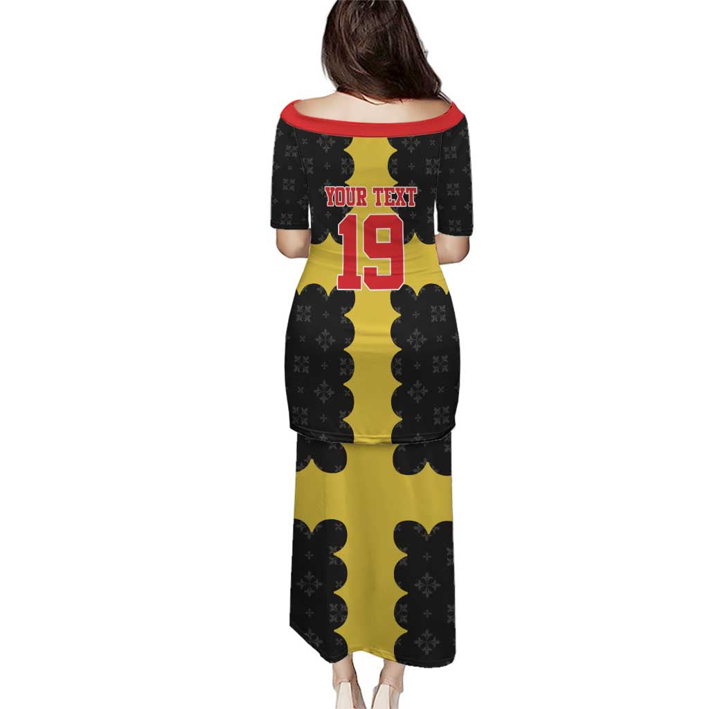 Custom Flintshire Wales Puletasi Coat Of Arms with Heraldic Flag - Wonder Print Shop