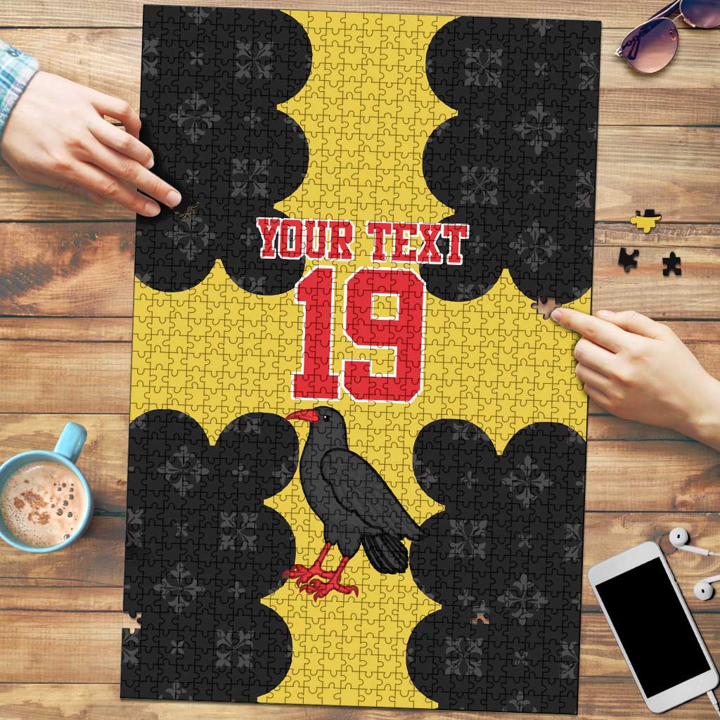 Custom Flintshire Wales Puzzle Coat Of Arms with Heraldic Flag - Wonder Print Shop