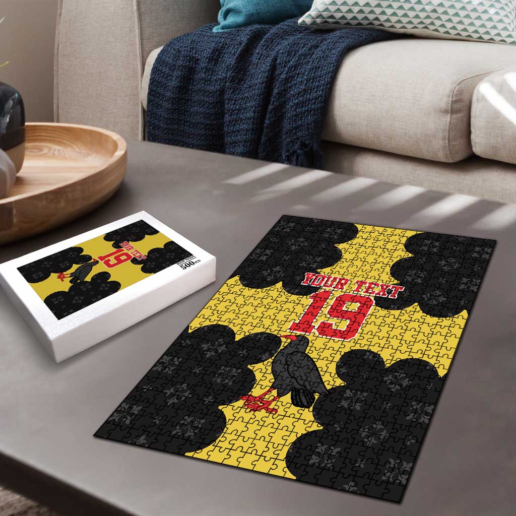 Custom Flintshire Wales Puzzle Coat Of Arms with Heraldic Flag - Wonder Print Shop
