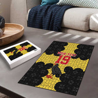 Custom Flintshire Wales Puzzle Coat Of Arms with Heraldic Flag - Wonder Print Shop