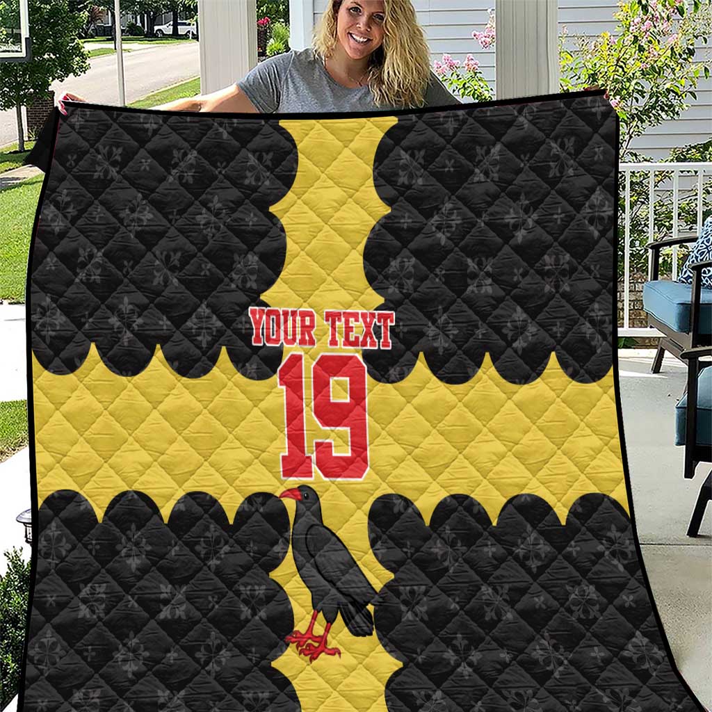 Custom Flintshire Wales Quilt Coat Of Arms with Heraldic Flag - Wonder Print Shop