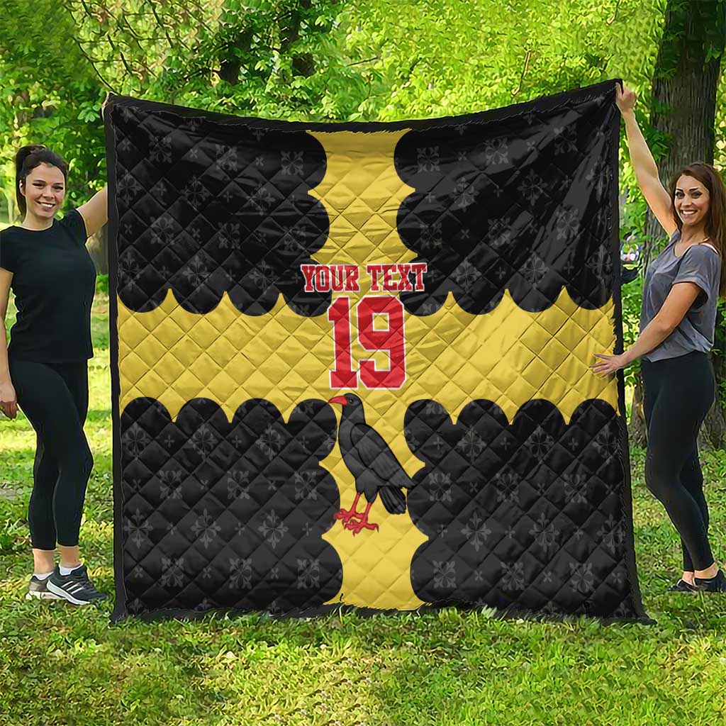 Custom Flintshire Wales Quilt Coat Of Arms with Heraldic Flag - Wonder Print Shop