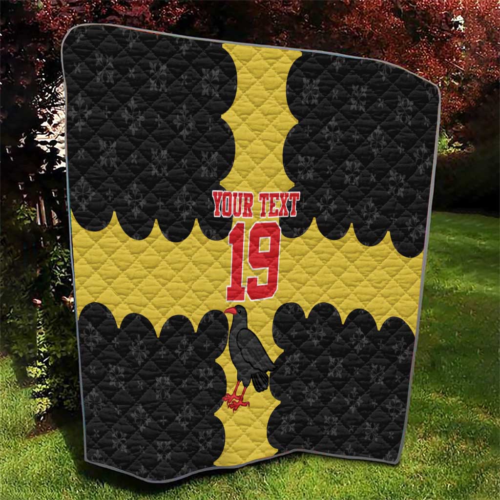 Custom Flintshire Wales Quilt Coat Of Arms with Heraldic Flag - Wonder Print Shop