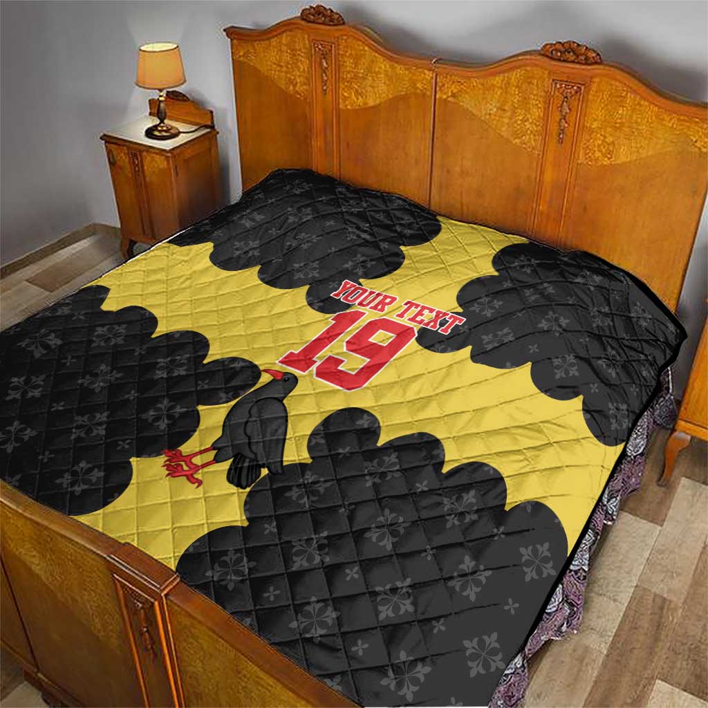 Custom Flintshire Wales Quilt Coat Of Arms with Heraldic Flag - Wonder Print Shop