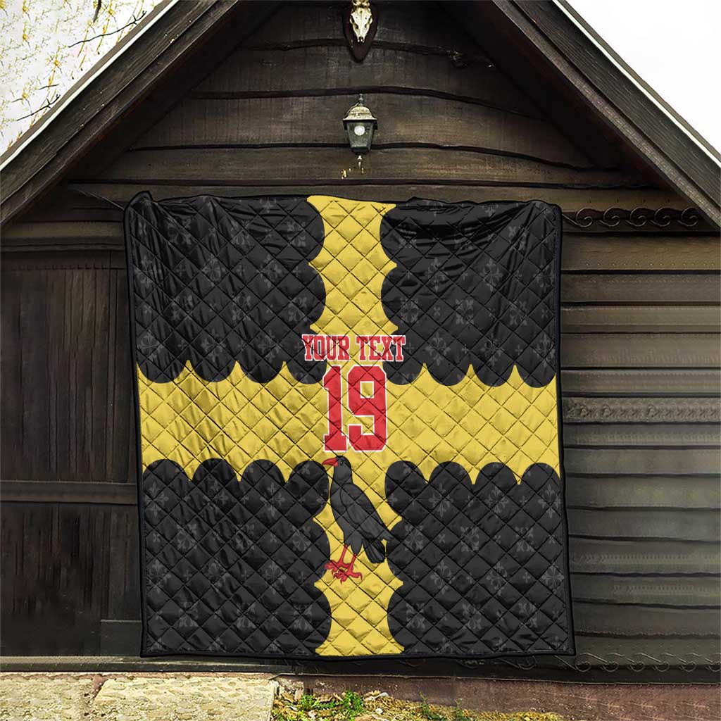 Custom Flintshire Wales Quilt Coat Of Arms with Heraldic Flag - Wonder Print Shop