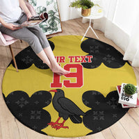 Custom Flintshire Wales Round Carpet Coat Of Arms with Heraldic Flag - Wonder Print Shop