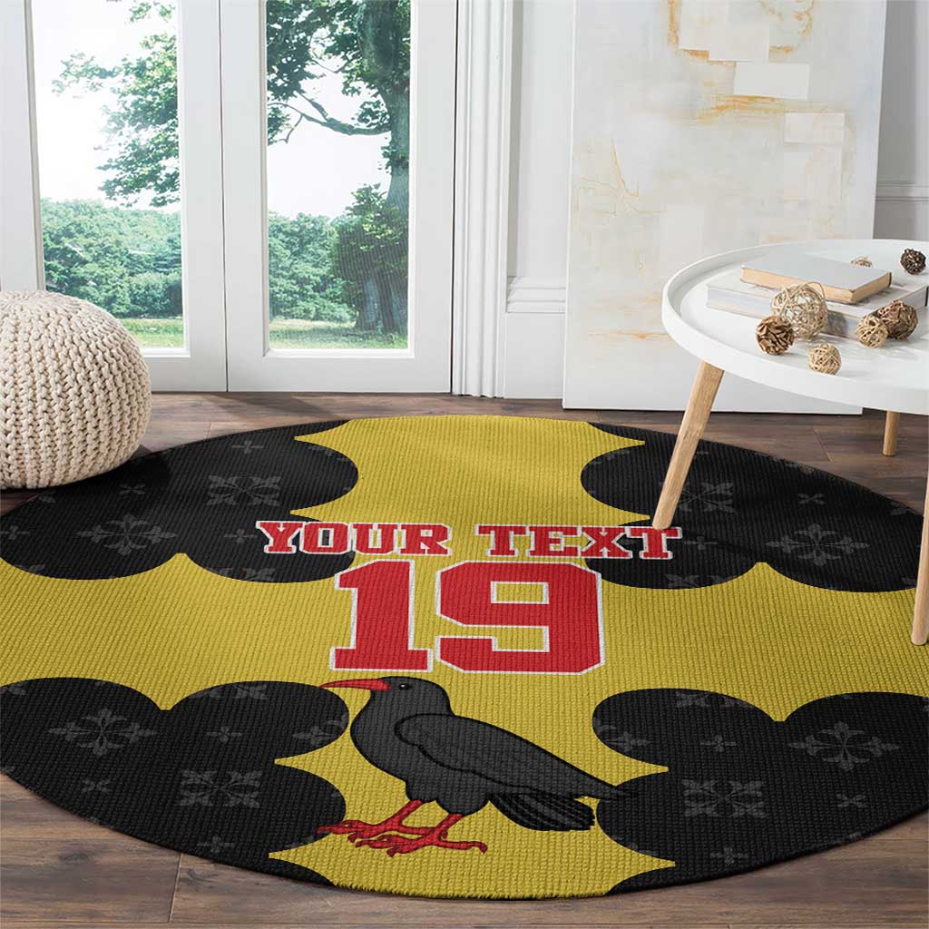 Custom Flintshire Wales Round Carpet Coat Of Arms with Heraldic Flag - Wonder Print Shop