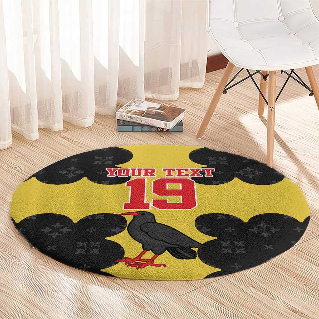 Custom Flintshire Wales Round Carpet Coat Of Arms with Heraldic Flag - Wonder Print Shop