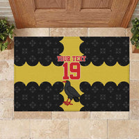 Custom Flintshire Wales Rubber Doormat Coat Of Arms with Heraldic Flag - Wonder Print Shop