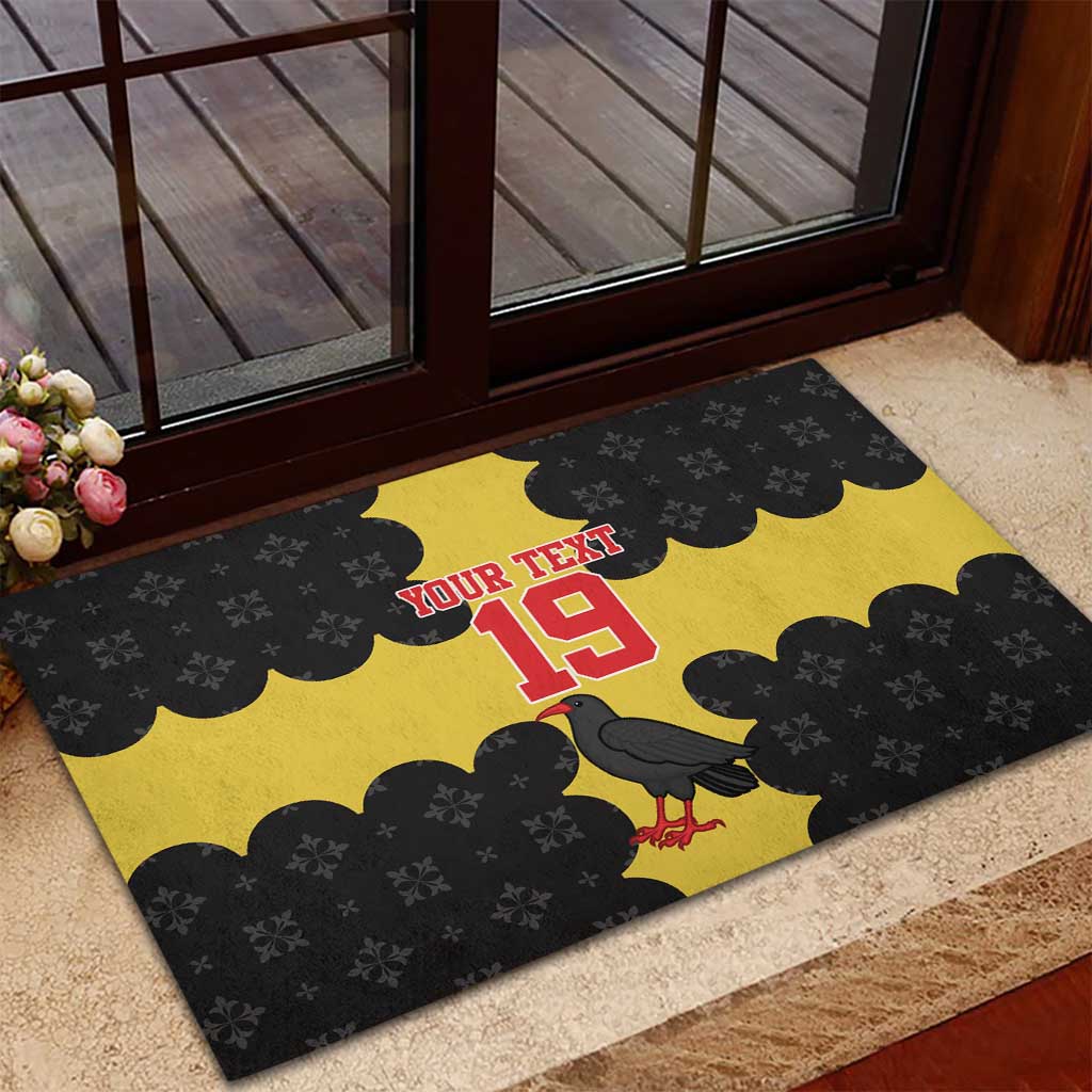 Custom Flintshire Wales Rubber Doormat Coat Of Arms with Heraldic Flag - Wonder Print Shop