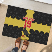 Custom Flintshire Wales Rubber Doormat Coat Of Arms with Heraldic Flag - Wonder Print Shop