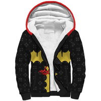 Custom Flintshire Wales Sherpa Hoodie Coat Of Arms with Heraldic Flag - Wonder Print Shop