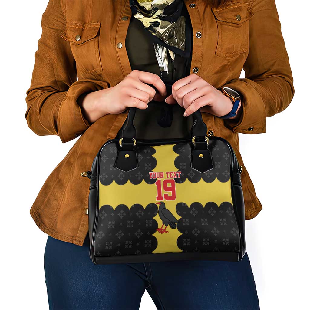 Custom Flintshire Wales Shoulder Handbag Coat Of Arms with Heraldic Flag - Wonder Print Shop
