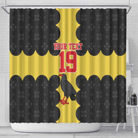 Custom Flintshire Wales Shower Curtain Coat Of Arms with Heraldic Flag - Wonder Print Shop