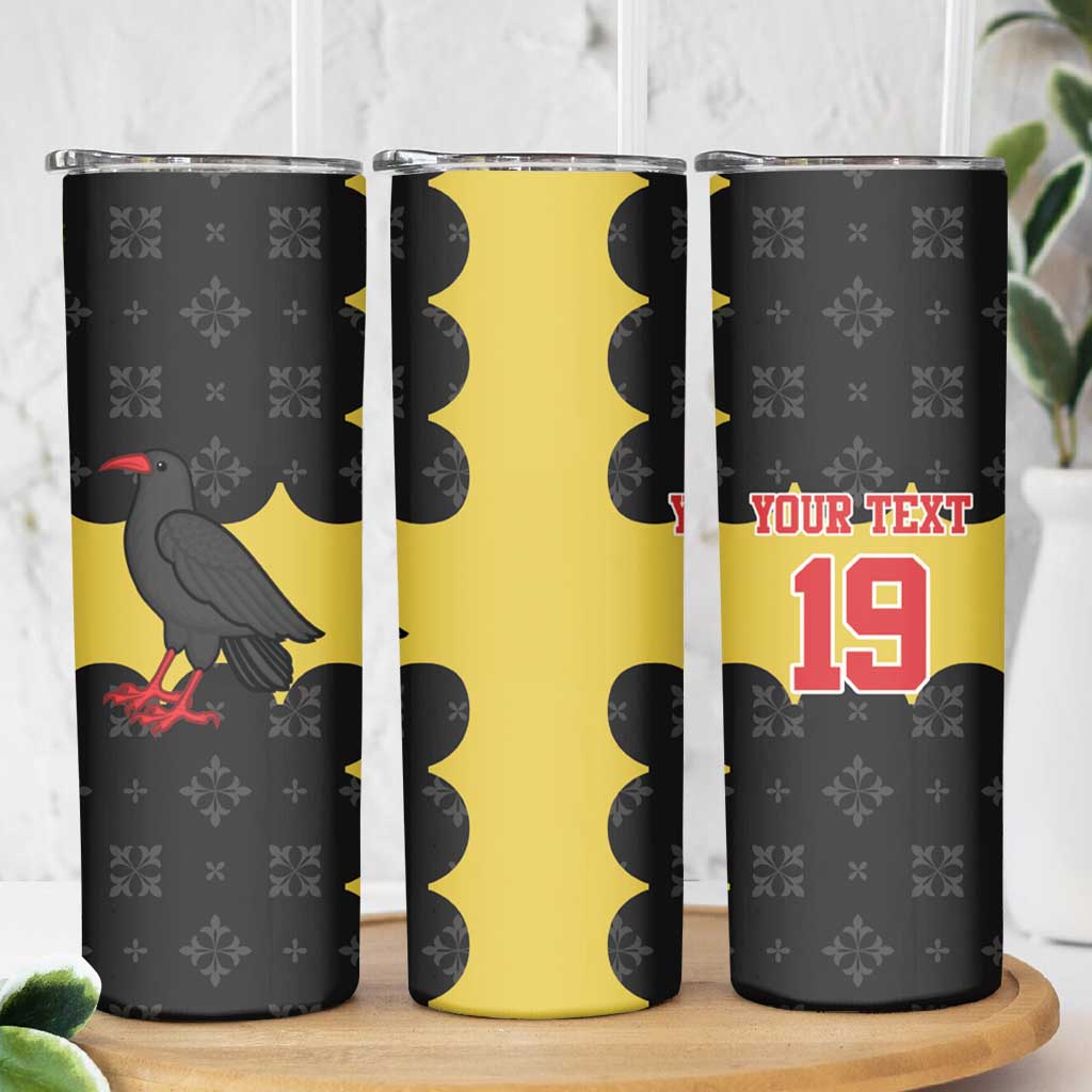 Custom Flintshire Wales Skinny Tumbler Coat Of Arms with Heraldic Flag - Wonder Print Shop