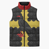 Custom Flintshire Wales Sleeveless Puffer Jacket Coat Of Arms with Heraldic Flag - Wonder Print Shop