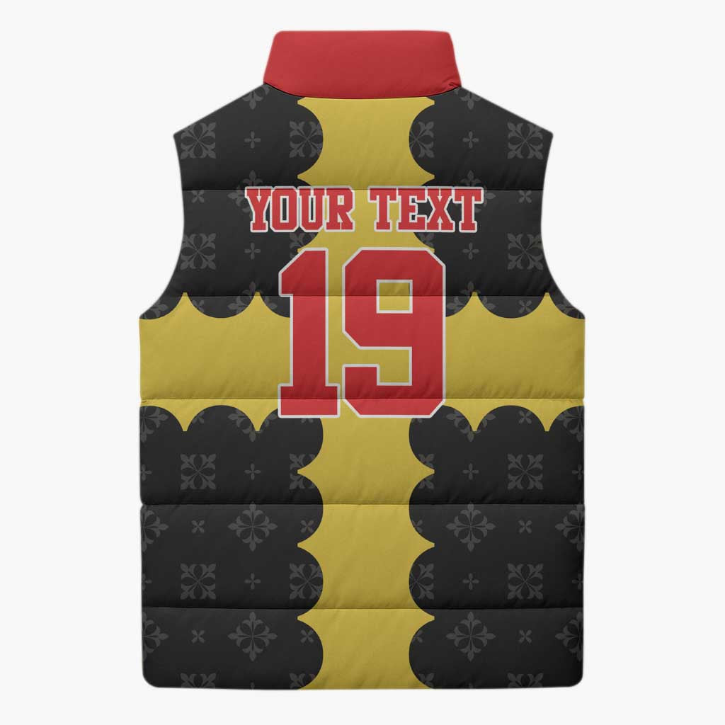 Custom Flintshire Wales Sleeveless Puffer Jacket Coat Of Arms with Heraldic Flag - Wonder Print Shop